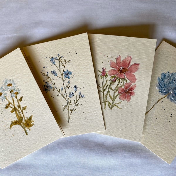 MULTI-PACK 'Flowers in the mist' - 4 cartes de vœux d’artisan irlandais.