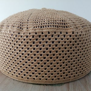 Crochet Skullcap Kufi - Hand-knitted Skullcap, Dense Skull Hat,Topi African hat,men&#39;s Kufi hat,Kufi cap,Skull cap Hat