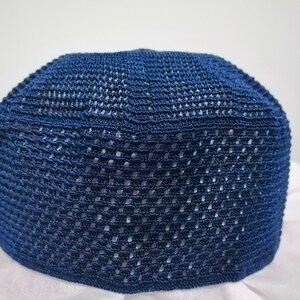 Handcrafted Prayer Cap,Crochet SkullcapKufi - Hand-knitted Skullcap, Dense Skull Hat,Topi African hat,men&#39;s Kufi hat,Kufi cap,Skull cap Hat