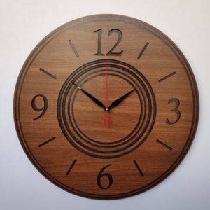 Special Design Wooden Clock, Art Wall Clock, Walnut Wood Clock, Maple Wood Clock, Housewarming Gift, Gift for Him, Mothers day gift