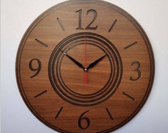 Special Design Wooden Clock, Art Wall Clock, Walnut Wood Clock, Maple Wood Clock, Housewarming Gift, Gift for Him, Mothers day gift