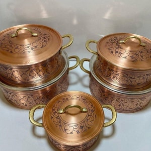 Handmade Carved Engraved Copper Pots,Pots Carved Engraved Traditional Pots Han,Pure Copper Pots, Mother's day gift, Gift to grandma image 6