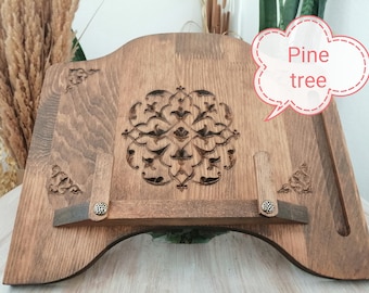 Support à livre en pin sculpté, support pour tablette, pour lui, support pour le coran, support pour la bible, support pour la torah, support pour livre de cuisine