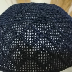 Handcrafted Prayer Cap,Crochet SkullcapKufi - Hand-knitted Skullcap, Dense Skull Hat,Topi African hat,men&#39;s Kufi hat,Kufi cap,Skull cap Hat