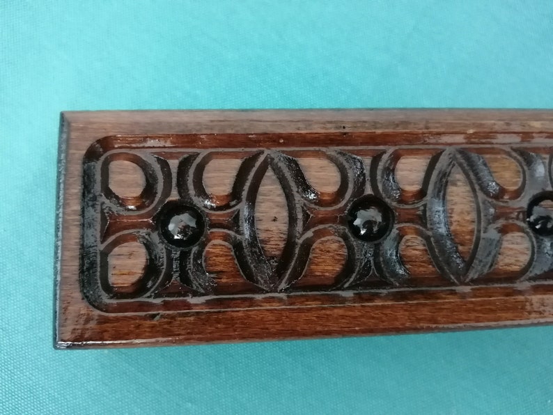 Hand Carved Box Gift For Her Walnut Carved Pencil Case Handmade Authentic Box. Walnut Carved Rosary Box Walnut Carved Jewelry Box