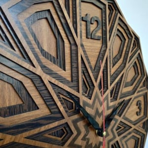 Special Design Wooden Clock, Art Wall Clock, Walnut Wood Clock, Maple Wood Clock, Housewarming Gift,Mothers day gift, Gift for Him