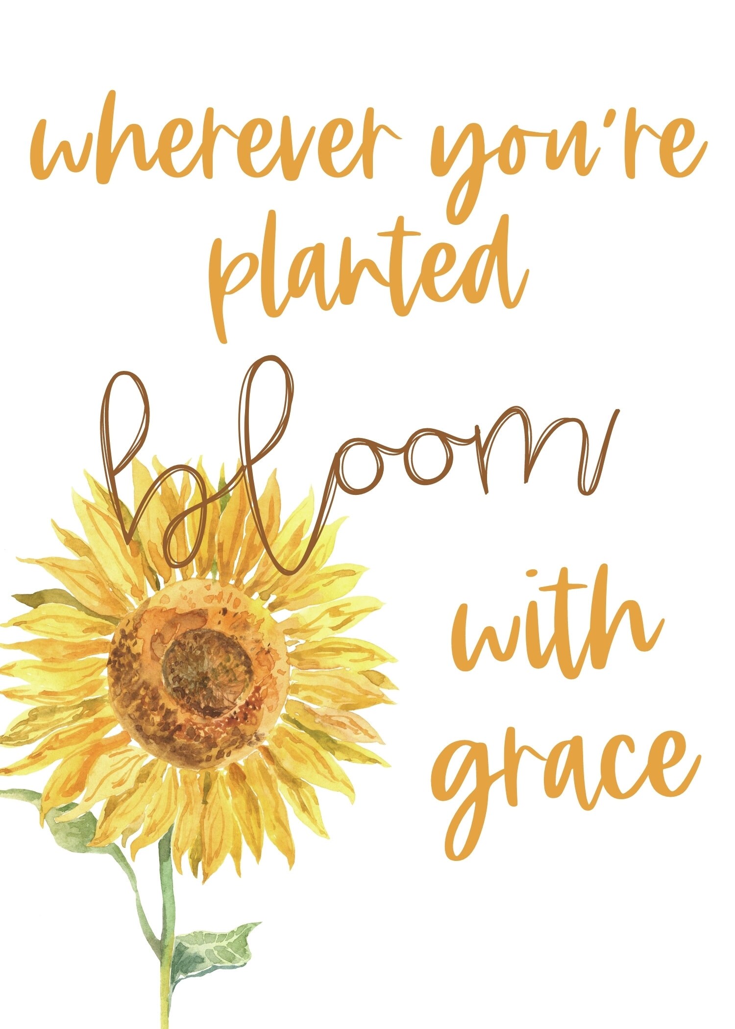 Printable Quote Sunflower Quote Decor Motivational Quote | Etsy