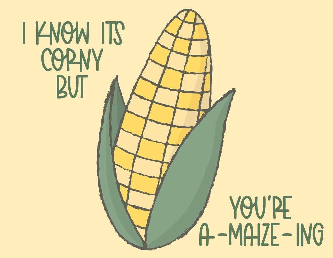 You're Amazing Corn Pun Greeting Card Instant Etsy