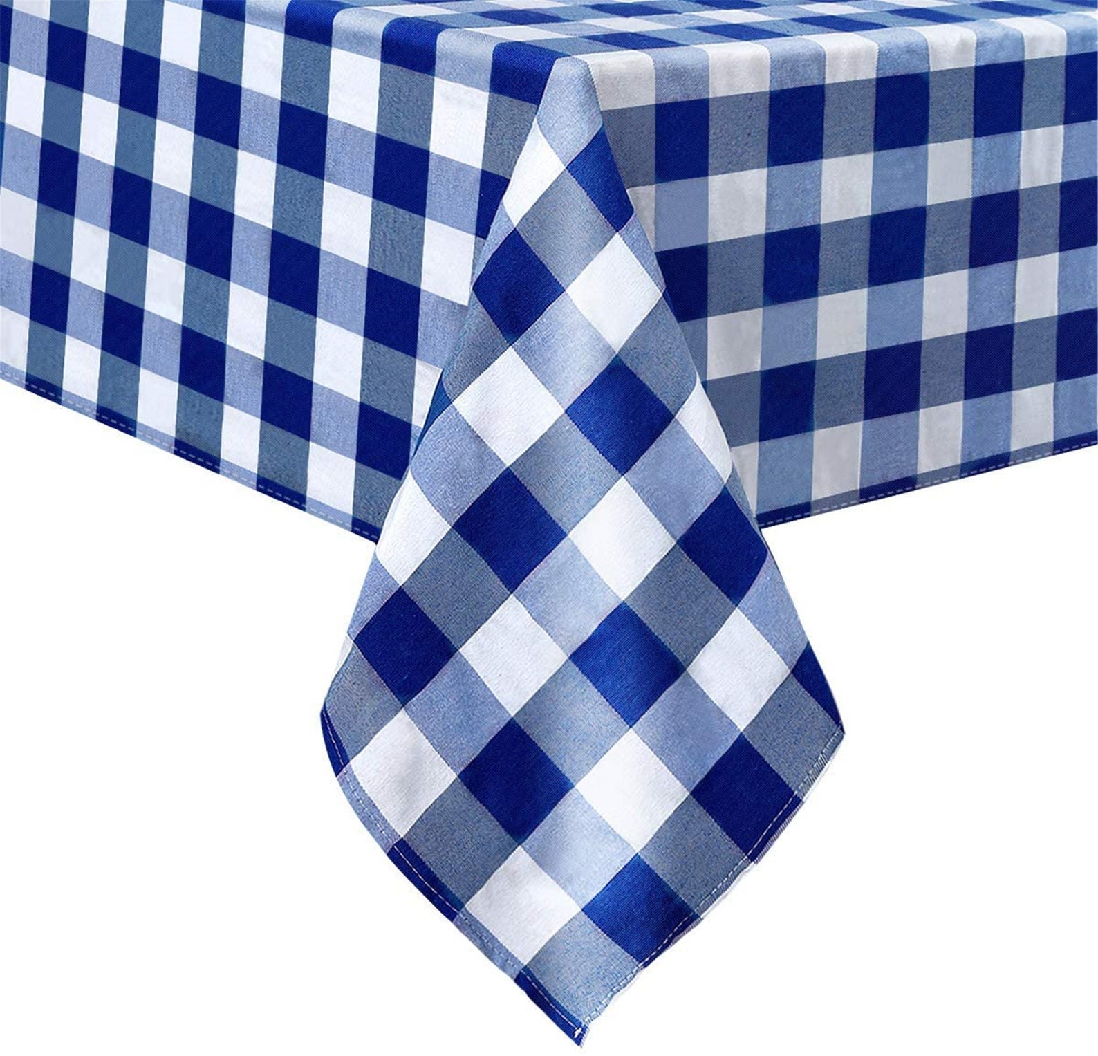 Blue and White Gingham Tablecloth Cotton Fabric Checked | Etsy