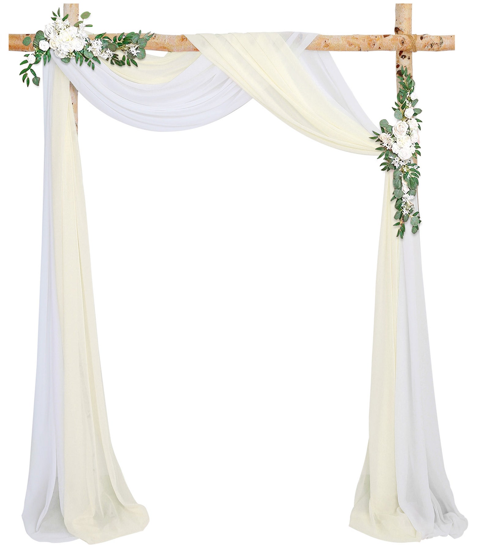 Wedding Arch Draping Fabric 6 Yards White and Ivory 2 Panels | Etsy