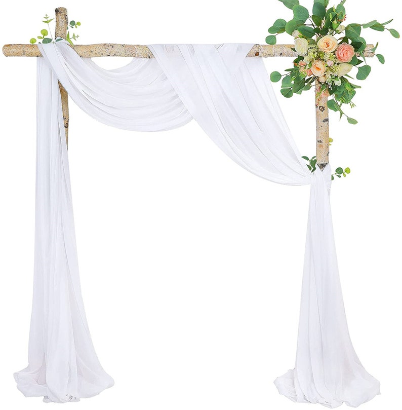 Wedding Arch Drapes 6 Yards White Sheer Backdrop Curtain 2 | Etsy