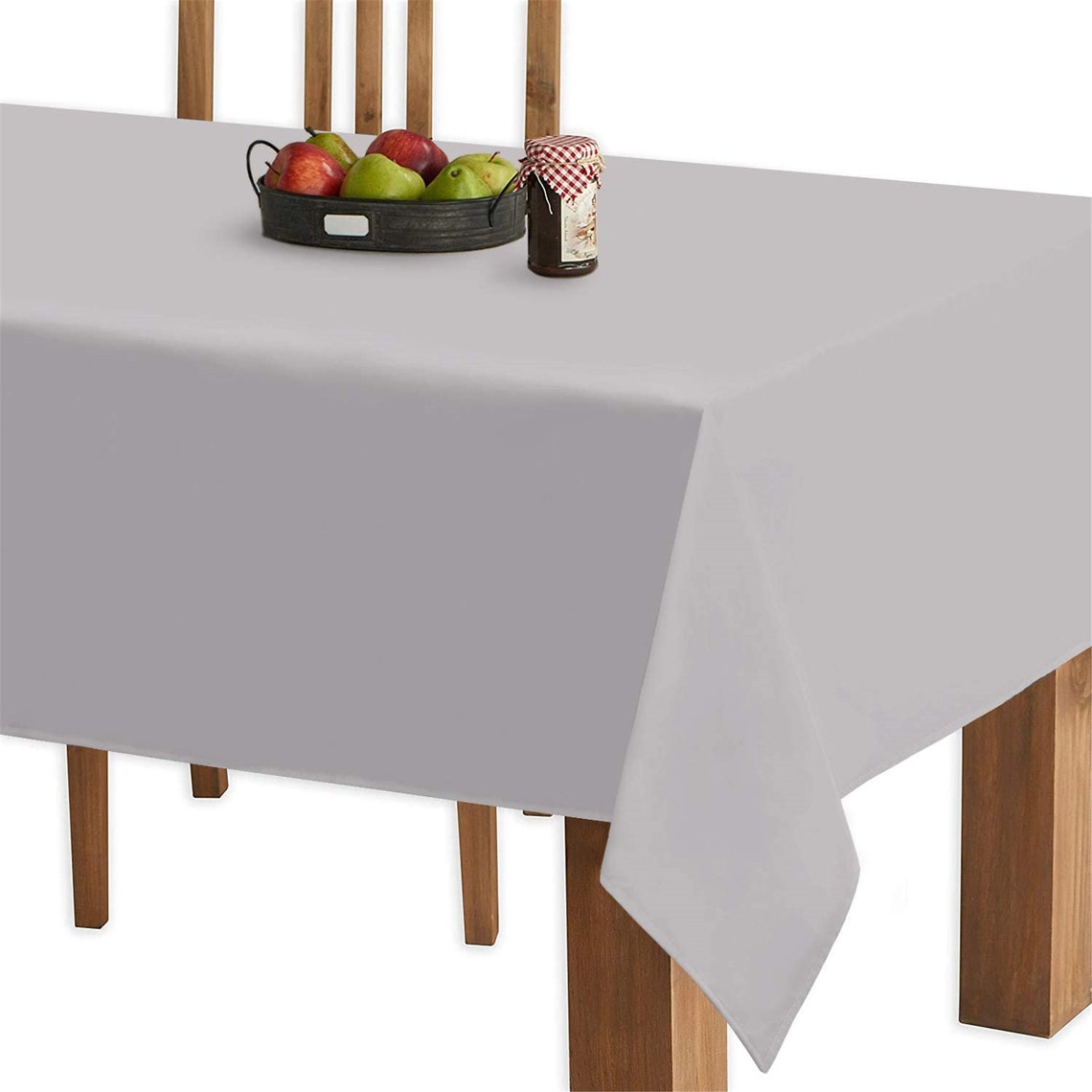 Gray Polyester Tablecloth Outdoor Solid Color Tablecloth Etsy