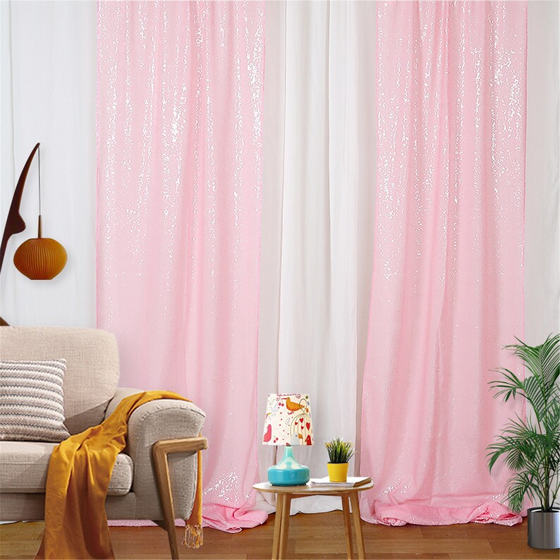 Rose Gold Sequin Backdrop Curtains 2x8FT 2 Panels Glitter Etsy