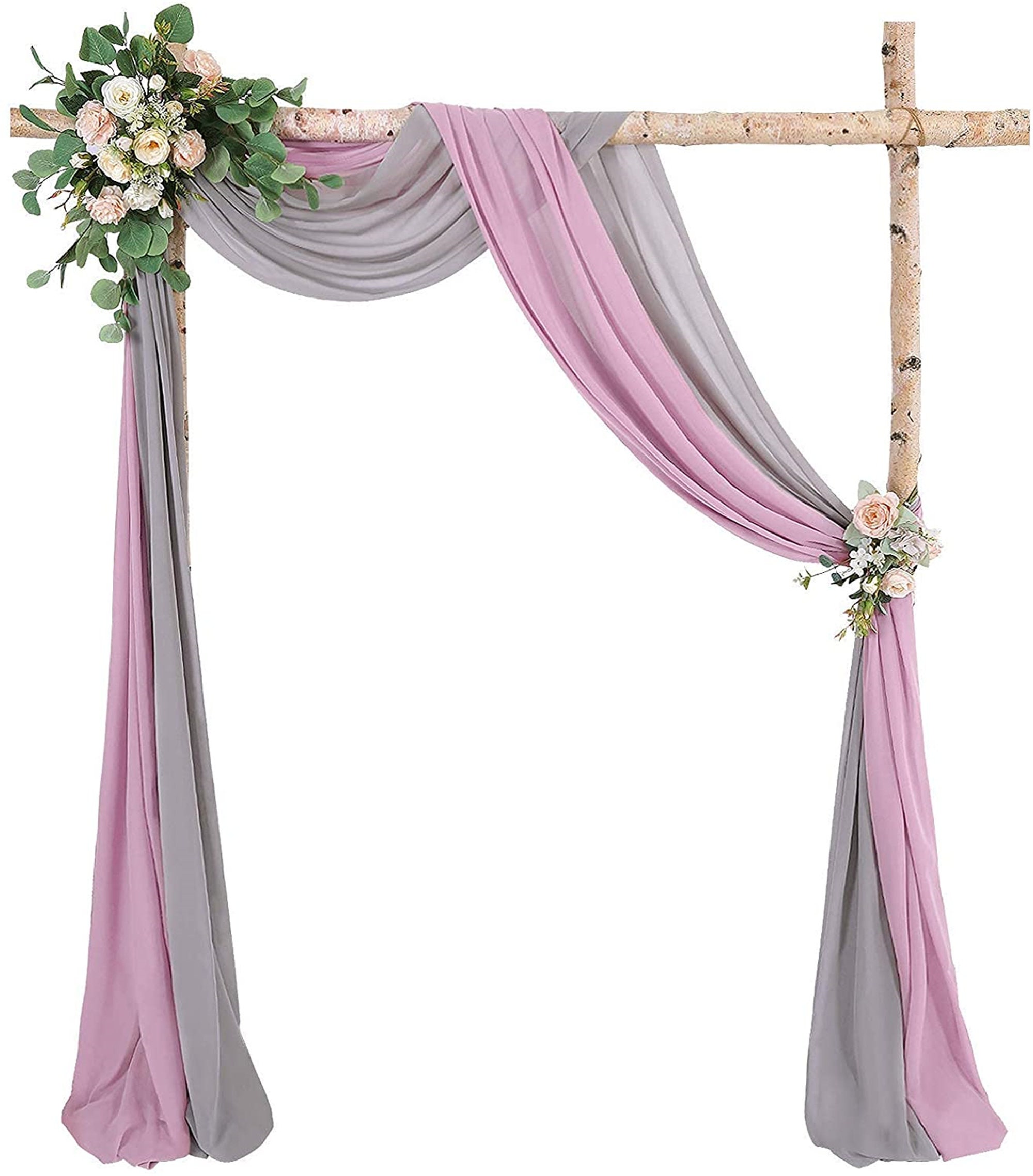 Wedding Arch Drapes Mauve and Gray 2 Pieces 6 Yards Sheer | Etsy