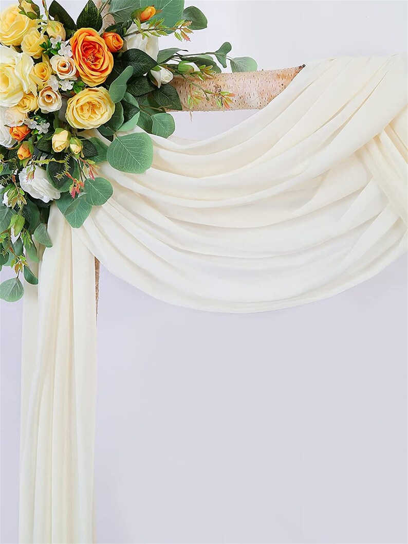 Wedding Arch Draping Fabric 6 Yards White and Ivory 2 Panels Etsy