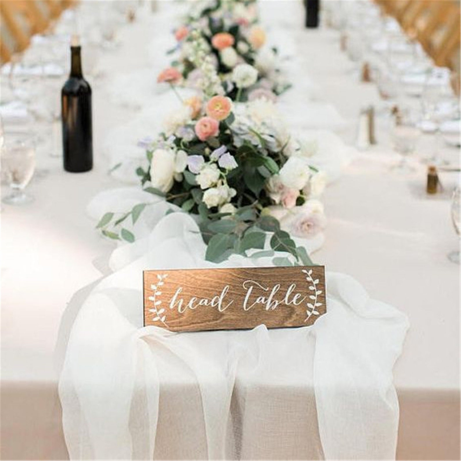 Wedding Chiffon Table Runner 2 Pieces 27x120 White Etsy