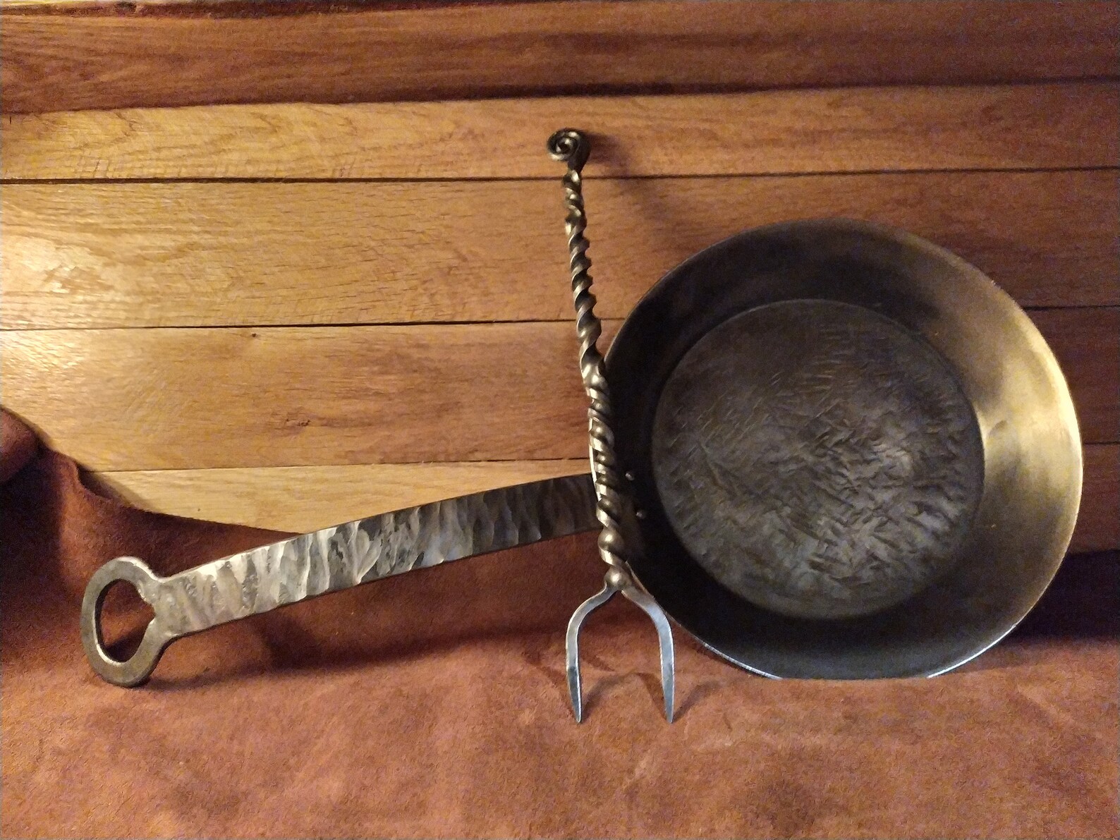 Hand Pan and Fork Camp Cooking Set Frying Pan Etsy