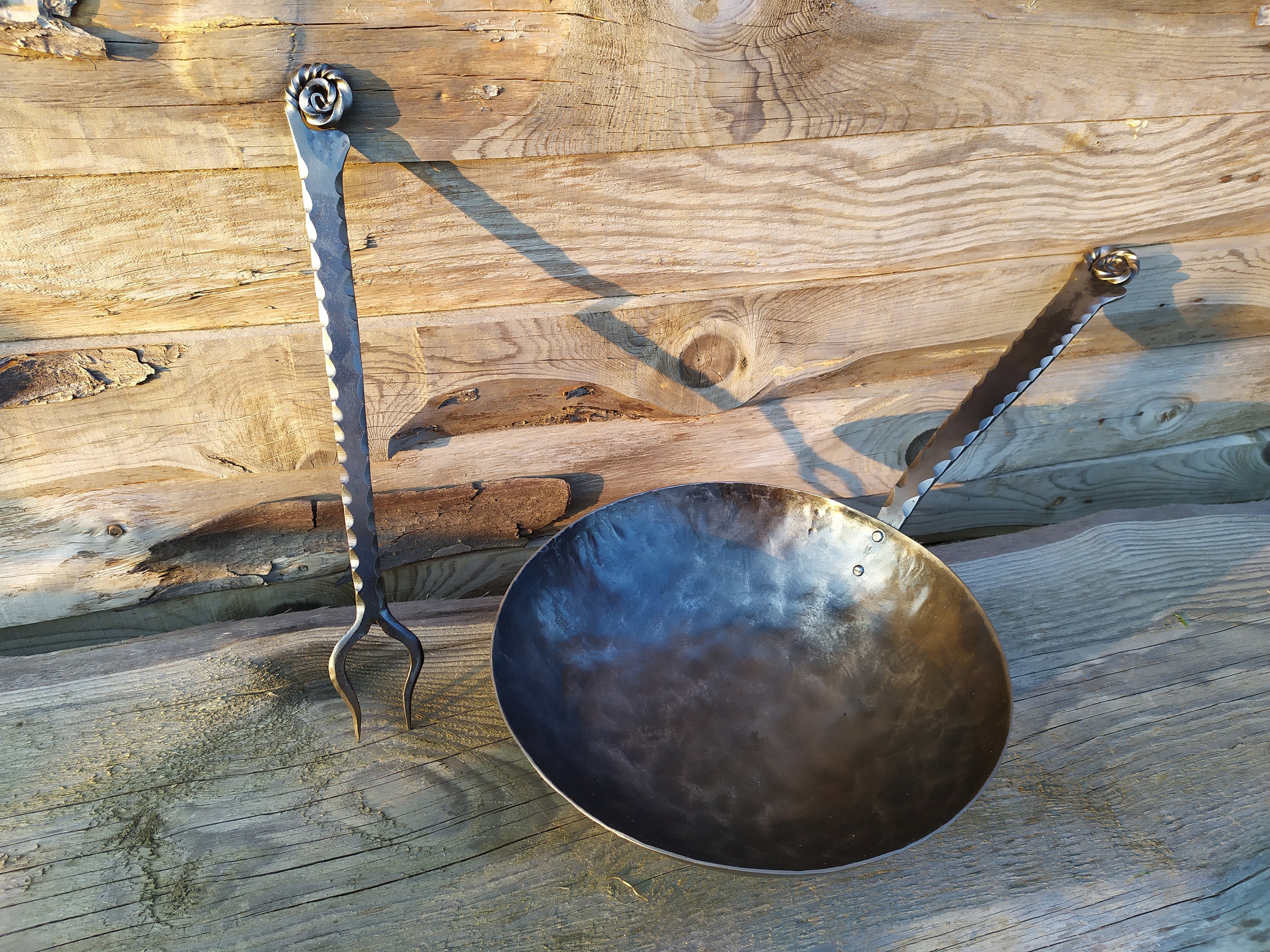 Hand Wok Set Large Handmade Wok Pan Hand Etsy UK