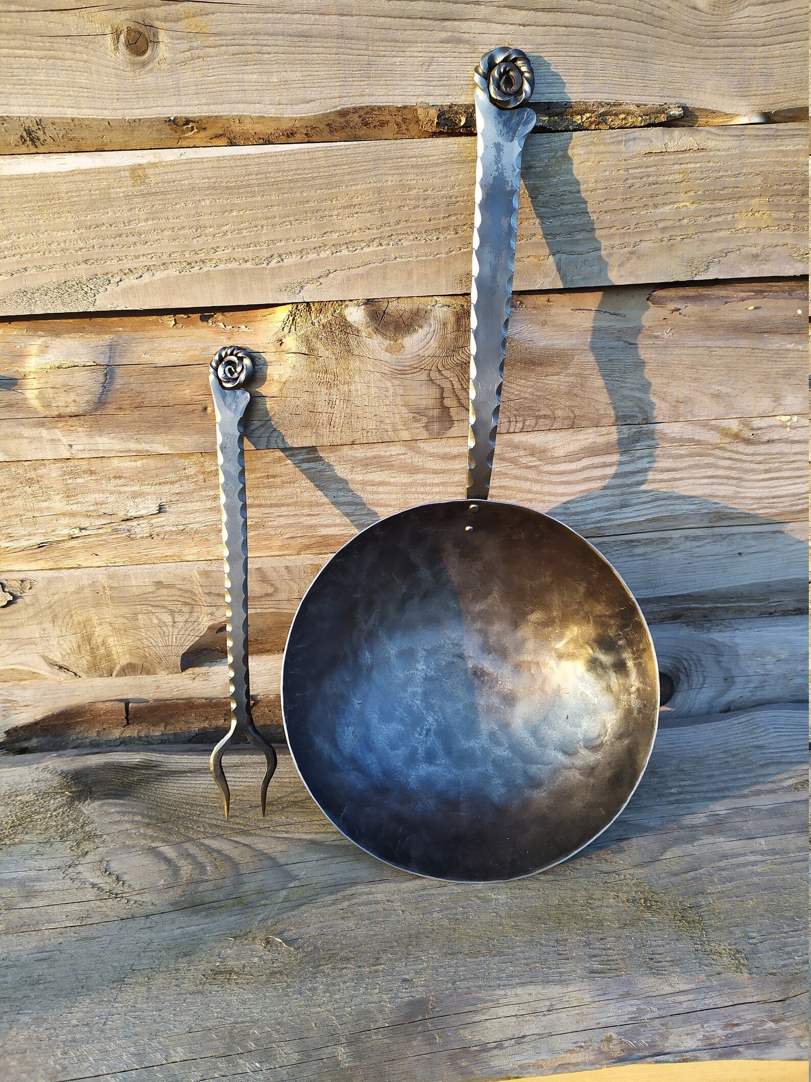 Hand Wok Set Large Handmade Wok Pan Hand Etsy