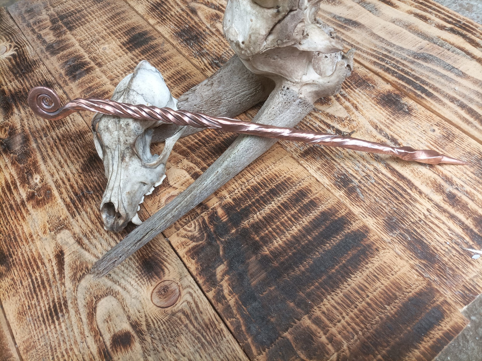 Hand Forged Copper Wand Pure Hand Made Copper Magic Rod - Etsy