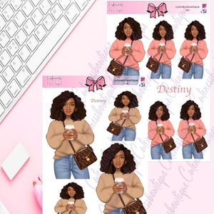 The Cuteness Doll Collection Sticker Sheet | Cuteness Planner Stickers for Agendas, Planners, Notebooks, Dividers | Destiny