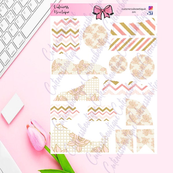 The Deco Elements Collection Sticker Sheet | Cuteness Planner Stickers for Agendas, Planners, Notebooks, Dividers | DECORATIVE ELEMENTS