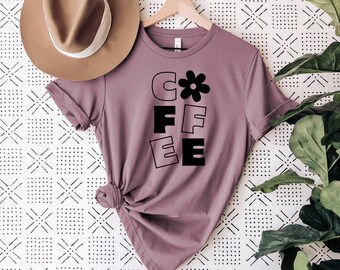 Coffee graphic T-shirt - Spring T-shirt - Floral T-shirt - Coffee Lover T-shirt - Iced Coffee Tee - Coffee T-shirt- Coffee -Spring Vibes