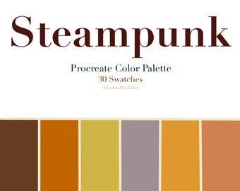 Steampunk Inspired Procreate Color Palette, 30 Swatches, Instant Download