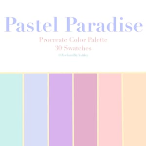 Pastel Procreate Color Palette, 30 Swatches, for iPad, Instant Download
