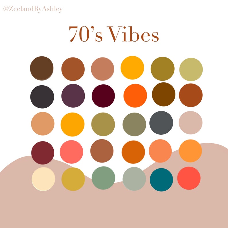 Vintage 70s Procreate Color Palette, 30 Swatches, for iPad, Instant Download image 2