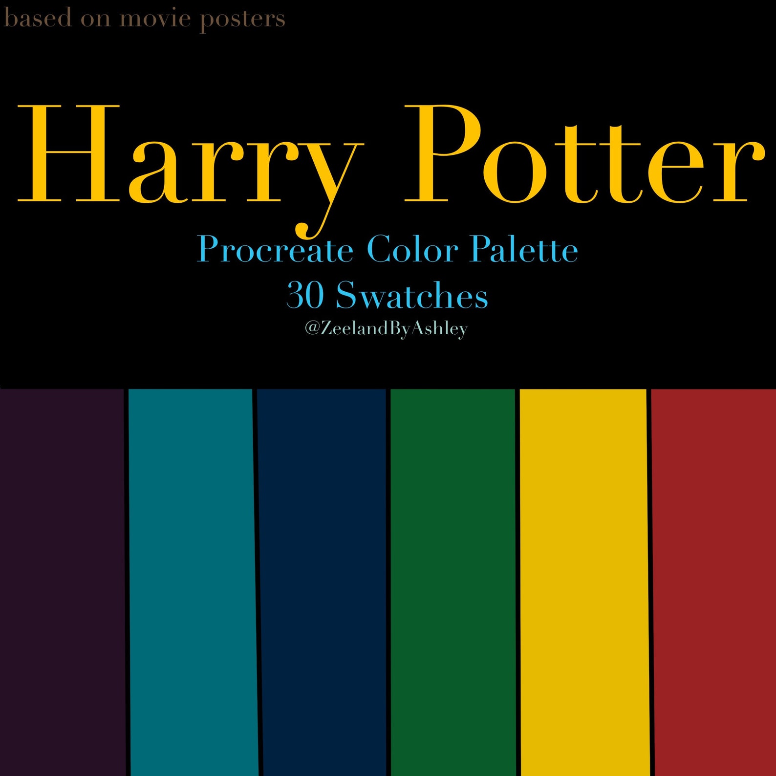 Harry Potter Themed Procreate Color Palette 30 Swatches Etsy