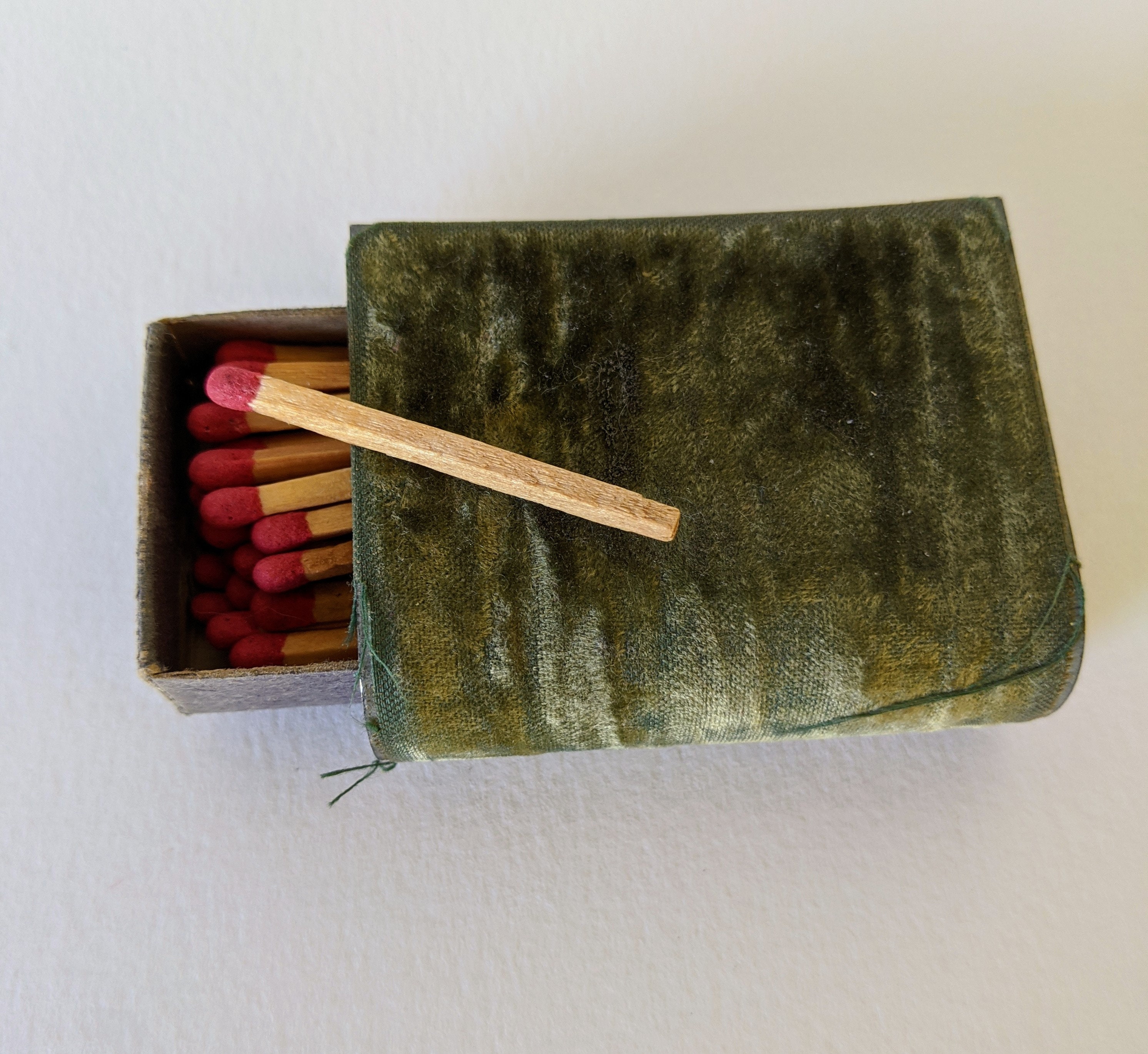 Vintage Green Velvet Matchbook Matchbox Matches Etsy