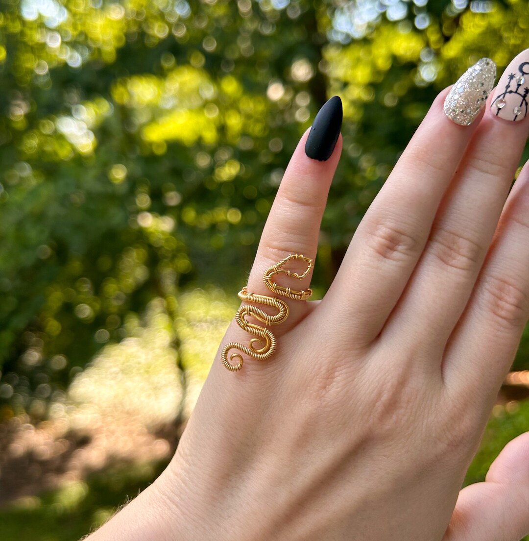 Golden Snake Ring Etsy