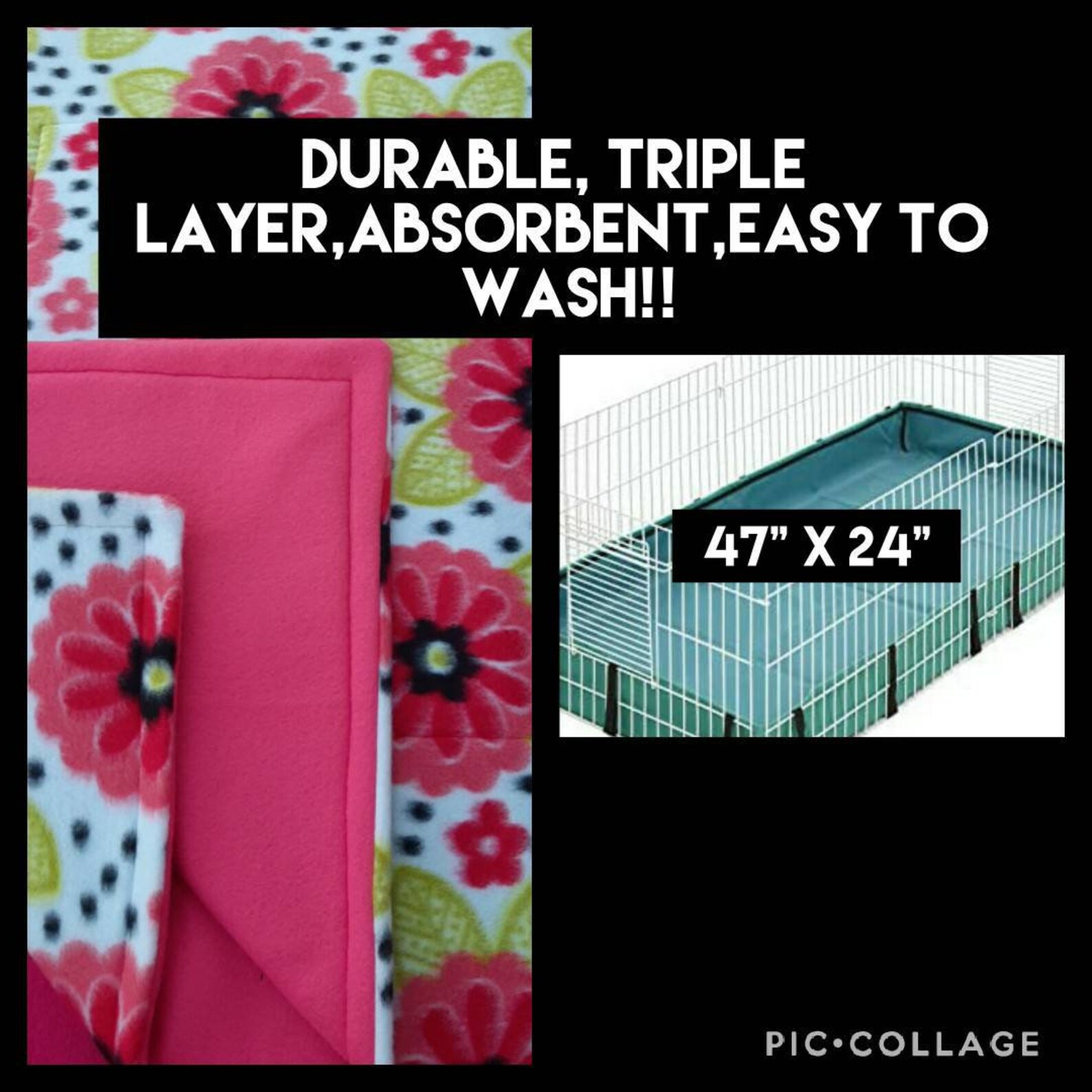 FREE SHIPPING Midwest Cage Liner absorbent uhaul layer sewn Etsy