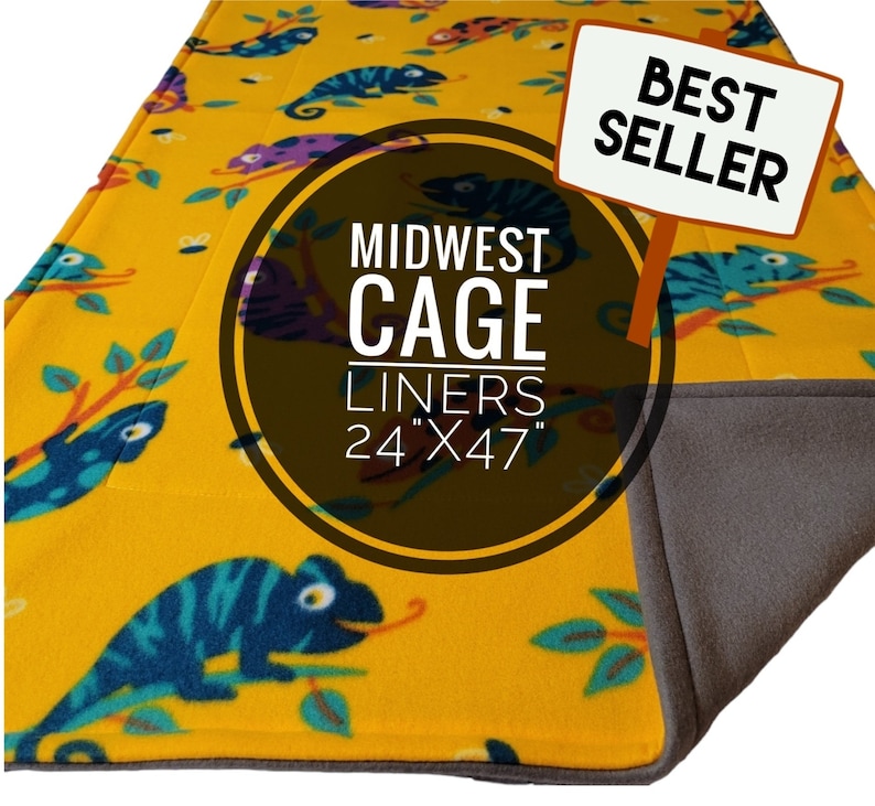 READY TO SHIP, Guinea pig and small animal Fleece Cage Liner, 47 x 24 cage liner, Midwest Cage Liner, Living World xl liner image 1