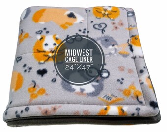 READY TO SHIP, Guinea pig and small animal Fleece Cage Liner, 47" x 24” cage liner, Midwest Cage Liner, ferret liner, rabbit liner