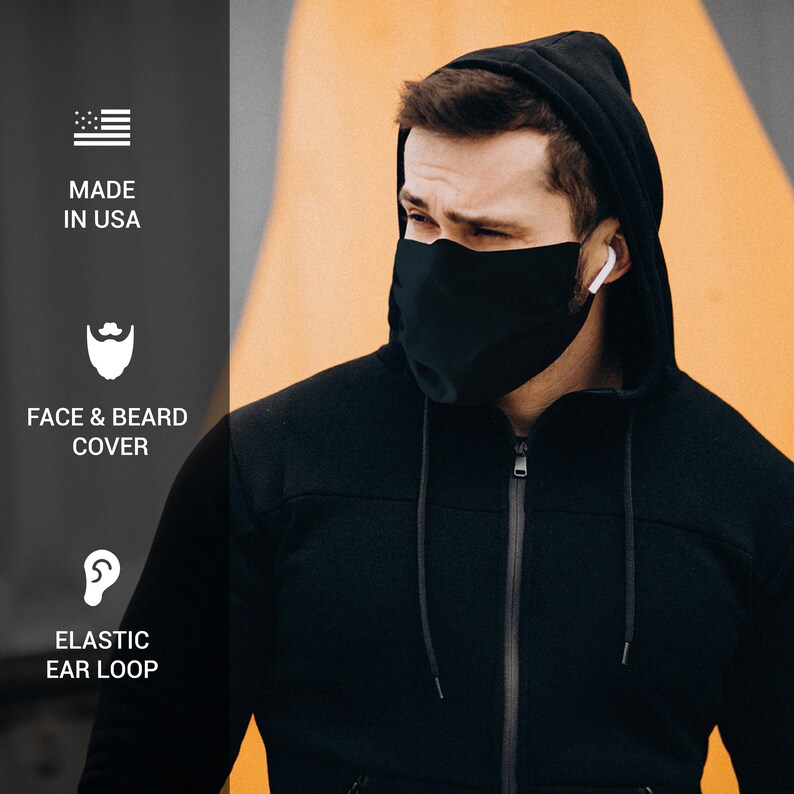 XL Face & Beard Mask Cover for Bearded men With Wire For Nose Etsy