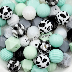 Mint Madness Silicone Bead Mix, Set of 24, Bulk Mix of Silicone Beads, Silicone Beads, Beaded Pens, Keychain, Beads for Pens, Pen Beads
