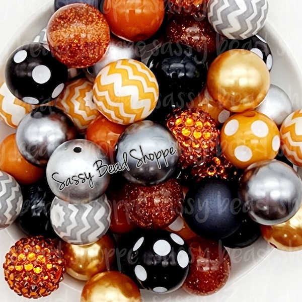 Cozy Cabin 20mm Bubblegum Beads Set of 24, M&M Bubbles Bubble Gum Beads, Chunky Beads, Bead Mix, Beadable Pen, Beaded Keychain, Lanyard