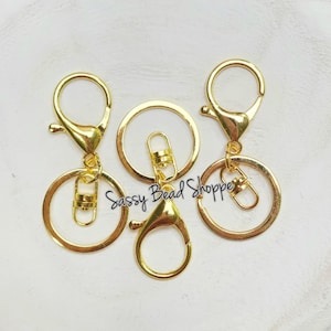 Gold Swivel Keychain with Lobster Clasp (Large) 66x30mm, Key Ring and Clip, Keyring, Key Chain, Key Ring Keychain and Clip Lanyard