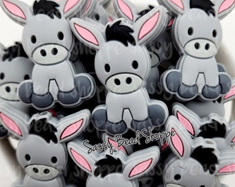 Donkey Silicone Beads, Donkey Shaped Silicone Beads, Animal Silicone Beads, Focal Beads,  Wholesale Silicone Beads, Silicone Loose Beads