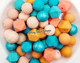 Beach Babe 15mm Silicone Beads ~ 24 Mix for Pens & Jewelry