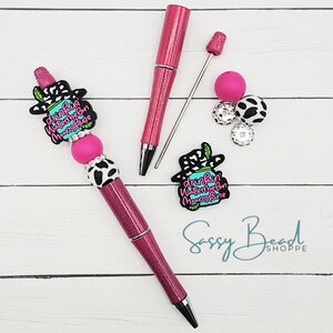 Tipsy Cowgirl Beadable Pen Kit, DIY Craft PLASTIC Pen Kit, Beadable Pens, Beaded Pens, Focal Beads, DIY, Custom Pens
