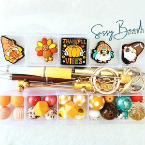 Harvest Season Bead Craft Kit, Beadable Pens, Beaded Pen, DIY Craft, Focal Beads, Custom Pens, Keychain Bar Rod, Beaded Keychain, Bulk Beads