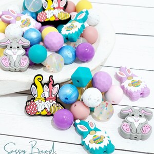 Easter Time Silicone Bead Mix, Bulk Set, Bulk Mix of Beads, Beads for Pens, Wristlet, Keychain, Lanyard