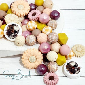 Wildflower Lane Silicone Bead Mix, Bulk Set, Beads for Pens, Silicone Beads, Wristlet, Keychain, Lanyard