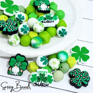 Lucky Vibes Silicone Bead Mix, Bulk Set, Beads for Pens, Silicone Beads, Wristlet, Keychain, Lanyard, Focal Beads