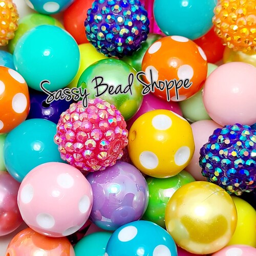 Be Bold 20mm Bubblegum Beads Set of 24 M&M Bubbles Pink Blue Etsy