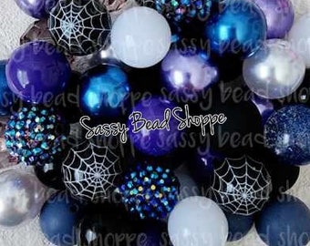 Witchy 20mm Bubblegum Beads Set of 24, M&M Bubbles, Halloween Bubble Gum Beads, Chunky Beads, Keychain Bubblegum Bead, Beads for Pens