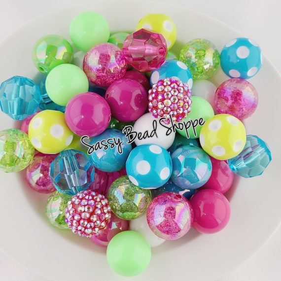 20mm Bubblegum Beads for Pens, 20mm Beads for Beadable Pens Mix, Bubblegum  Beads 20mm Bulk, 20 mm Beads for Bead Pens, Large Chunky Beads Bubble Gum